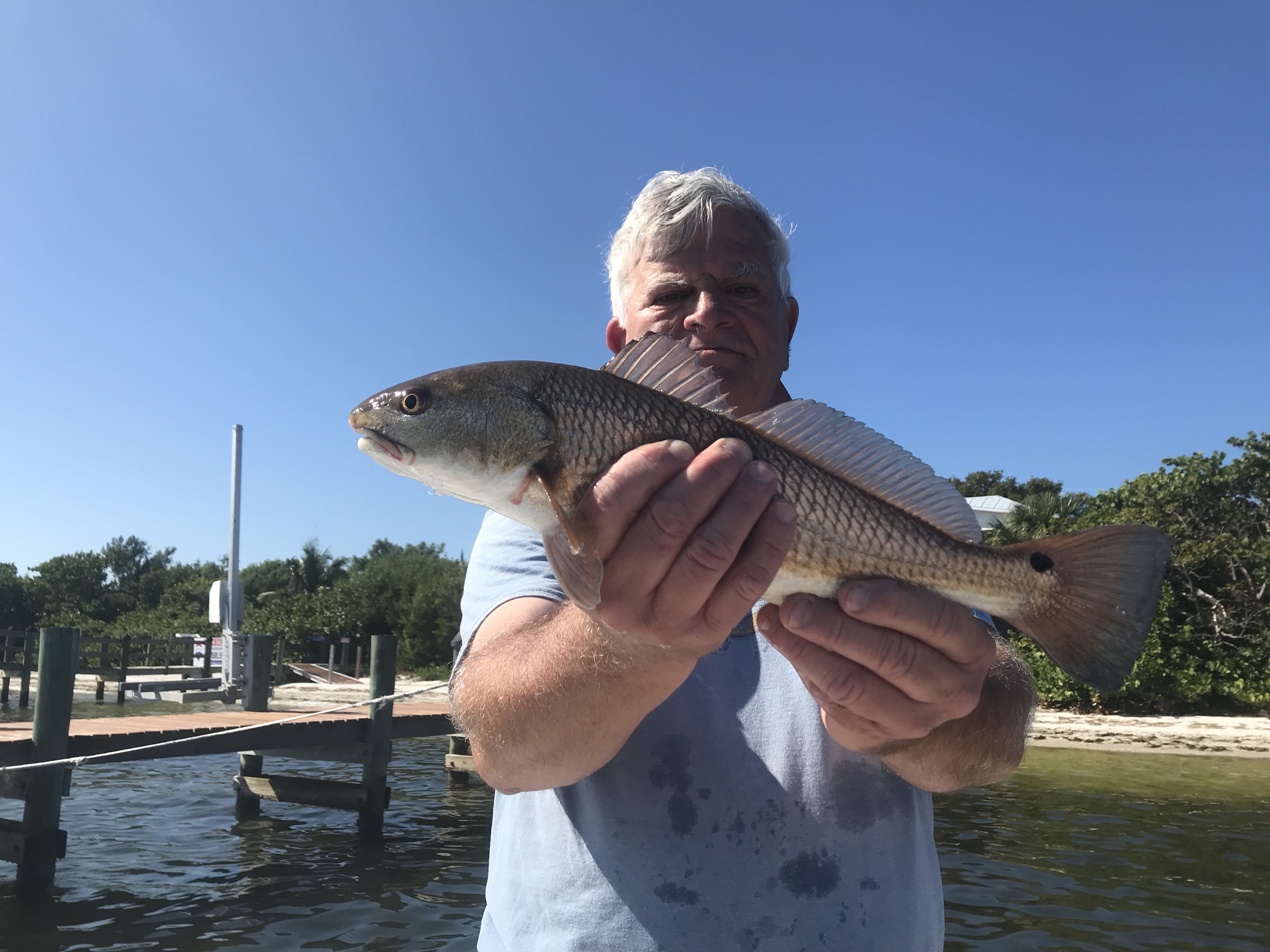 Tom Moslander pictured with one of many redfish caught on and inshore run on Friday