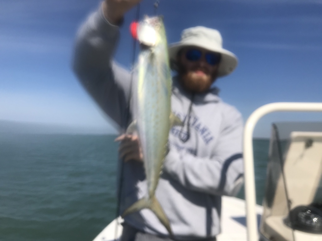 Alex Hoffman holding one of the largest Spanish Mackerel of this year caught in Pine Island Sound.
