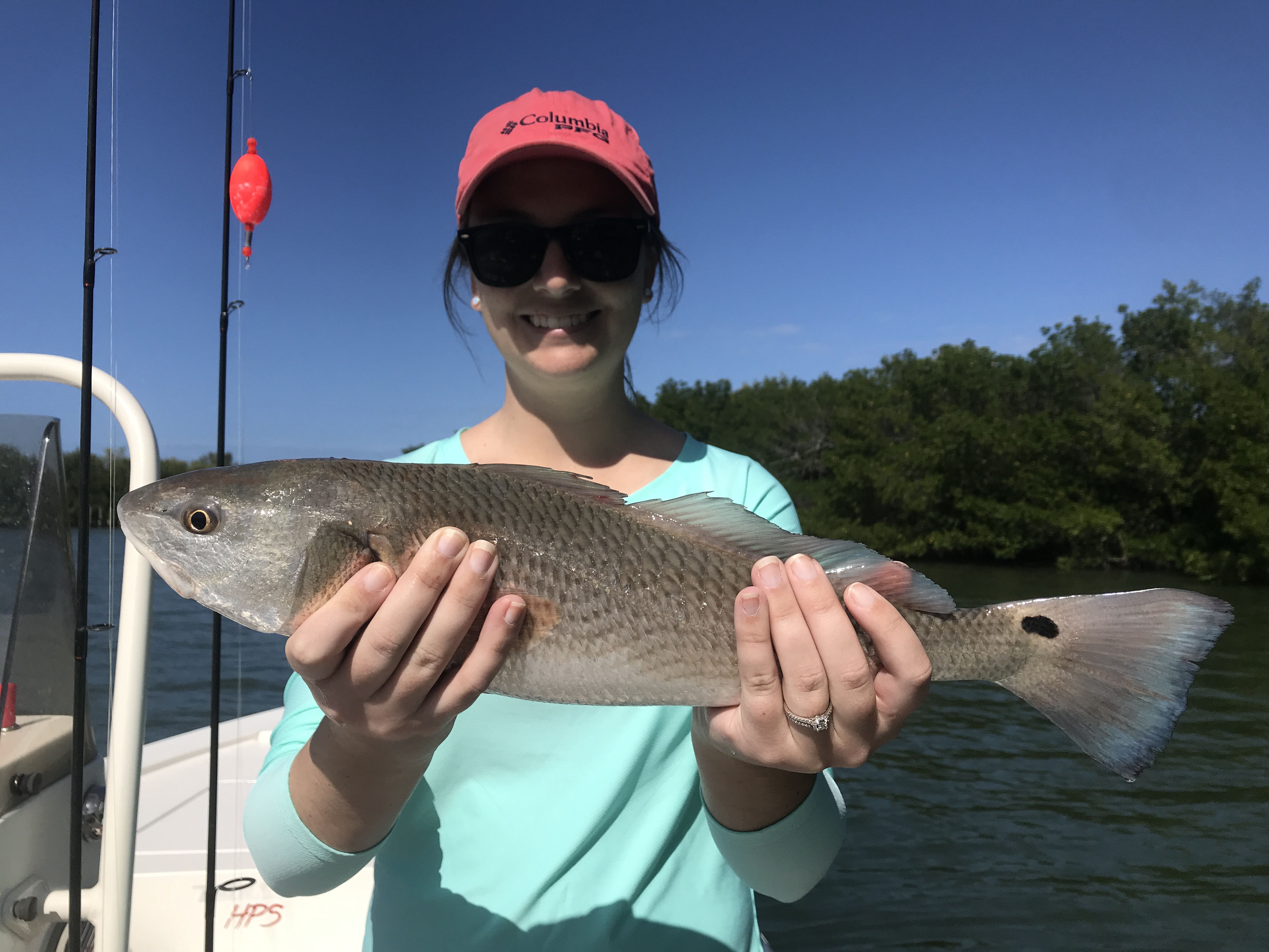 Lee with her Redfish catch