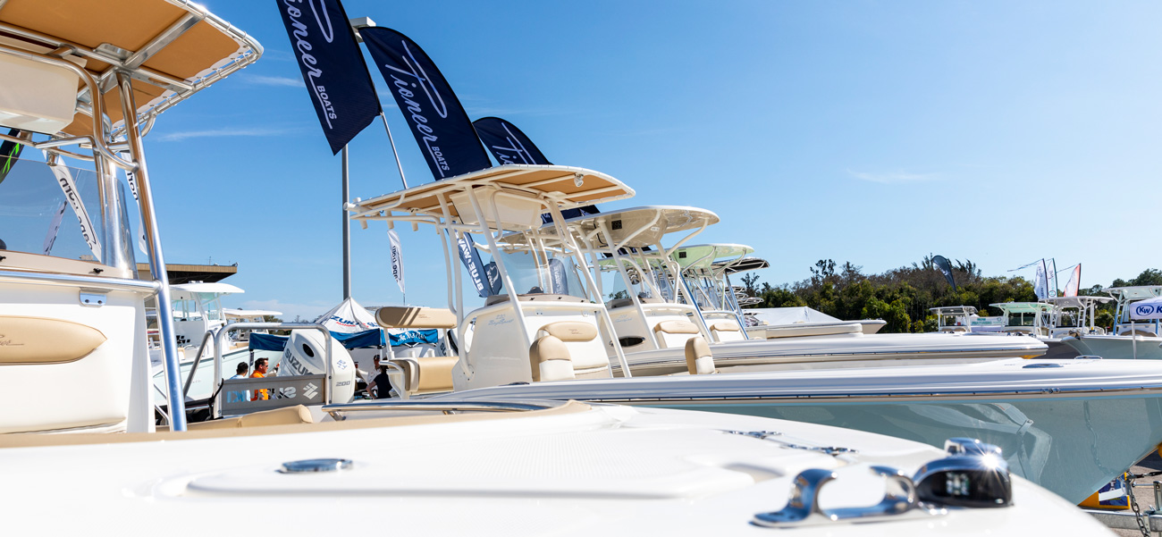 Bonita Springs Boat Show boats on display