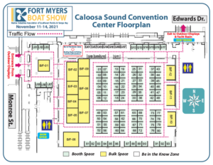 Caloos Sound Show Layout for Fort Myers Boat Show 2021